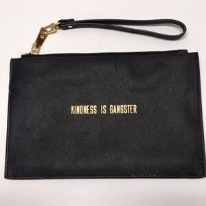 Mulberry and Grand Black-Kindness Is Gangster Wristlet Bag